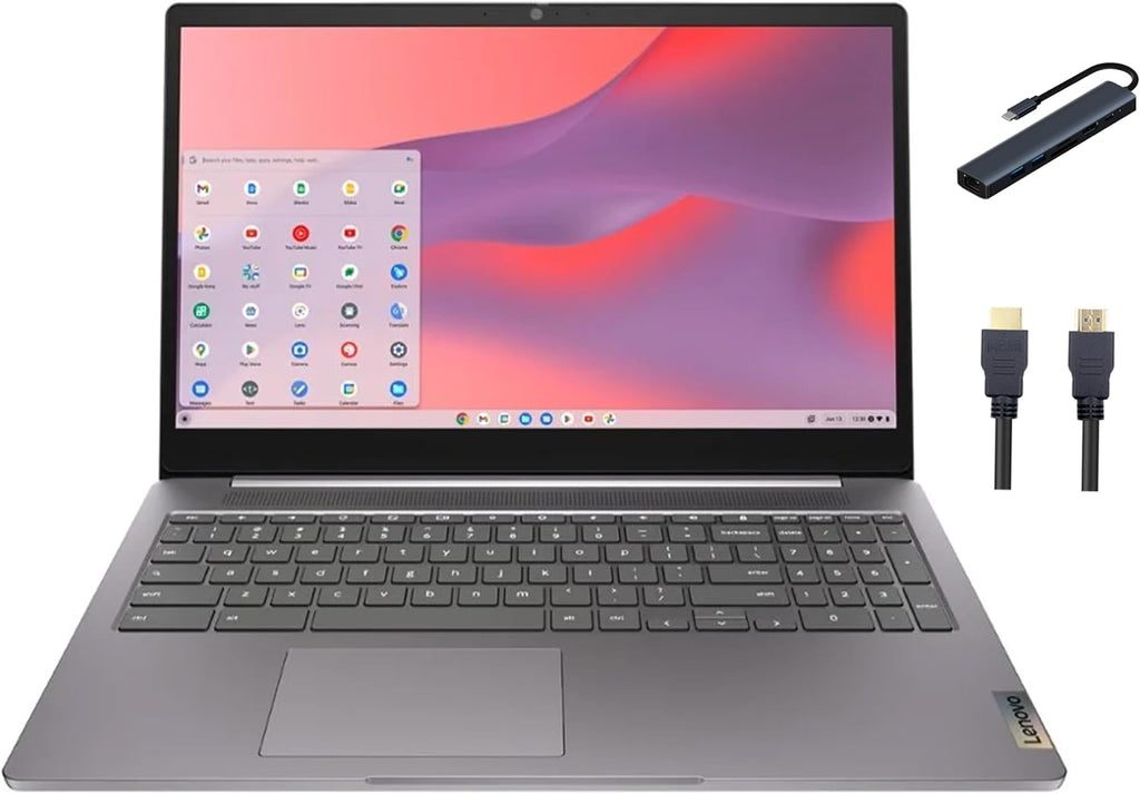 Lenovo IdeaPad 3i Chromebook 15.6 inch FHD Business Laptop, Intel Celeron N4500, 4GB Memory, 64GB eMMC, Chrome OS, Artic Grey with TGY Accessories