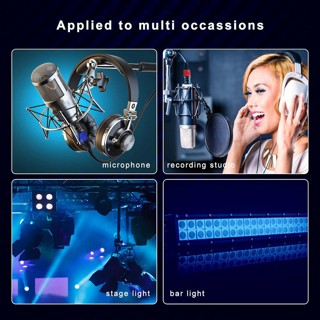 XLR Cables 50ft 6Pack, Microphone Cable, Balanced XLR Male to Female Mic Cable Gold-Plated 3-Pins XLR Speaker Cables Compatible with Microphones, Stage Lighting, Speaker Systems and More