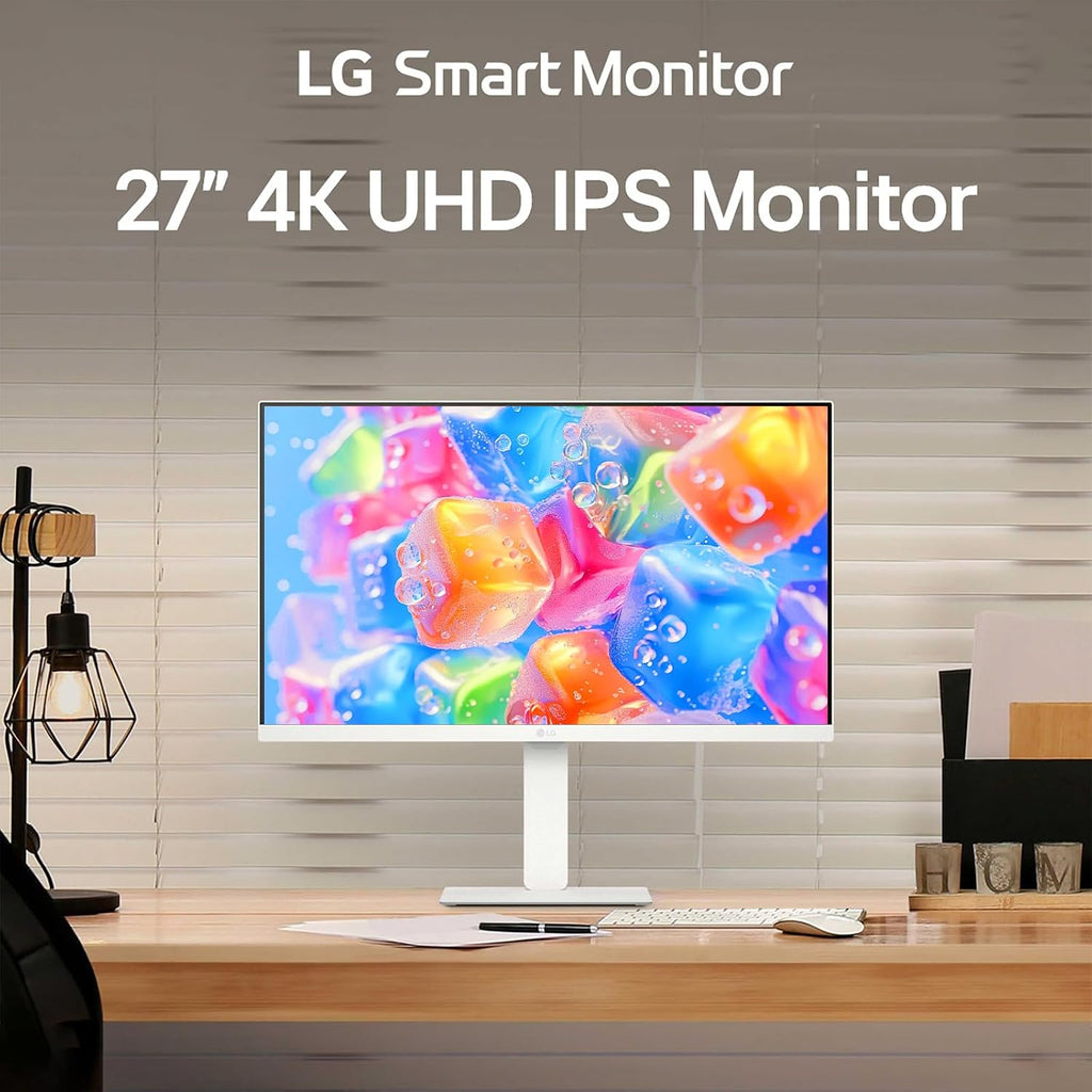 LG 27-Inch Smart Monitor, 4K UHD (3840 x 2160) IPS Display, HDR10, Built-in Speaker, Screen Share, Remote Control, WebOS, HDMI, USB Type-C PD 65W, AirPlay 2, Bluetooth, Tilt/Height/Swivel/Pivot Stand