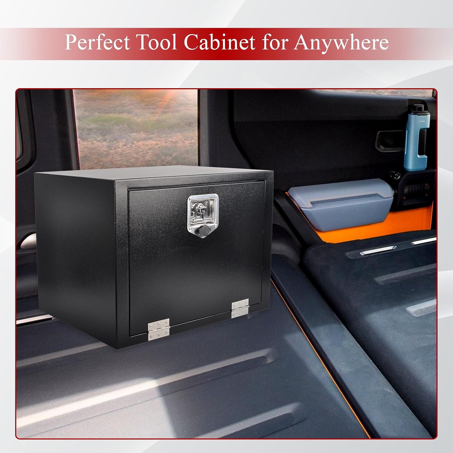 30'' Inch Steel Underbody Truck Tool Box & T-Handle Latch Heavy Duty For Trucks Trailers RV ATV Pickup Trucks Flatbeds Organization Storage Job Tool Chest -30'(L) x 18'(W) x 18'(H) Black