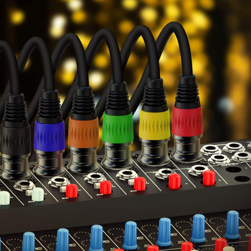 XLR Cables 50ft 6Pack, Microphone Cable, Balanced XLR Male to Female Mic Cable Gold-Plated 3-Pins XLR Speaker Cables Compatible with Microphones, Stage Lighting, Speaker Systems and More