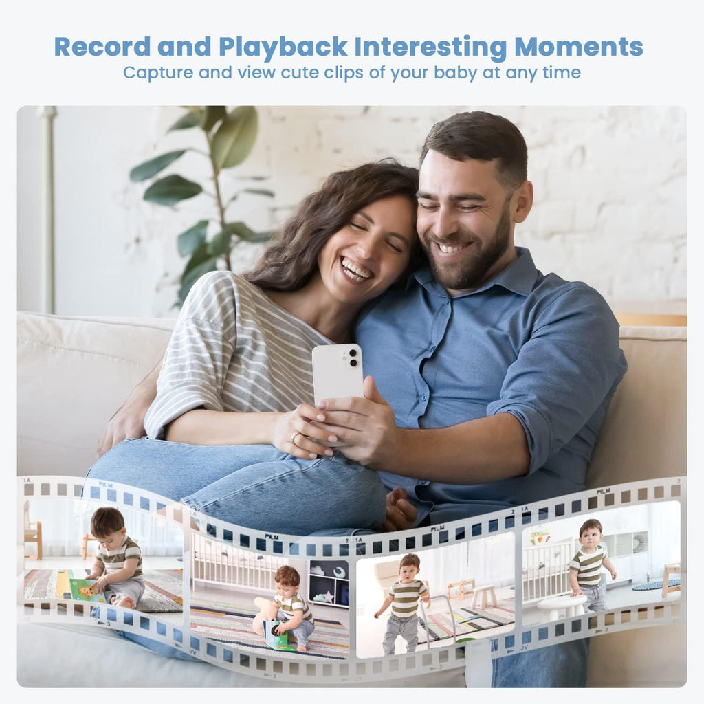 ieGeek 2K Split-Screen Baby Monitor, 5' Audio Baby Monitor with 2 Cameras, WiFi Smartphone Video Dual Camera, Night Vision, Motion & Cry Detection, Two Way Talk Temper &Humidity Sensor