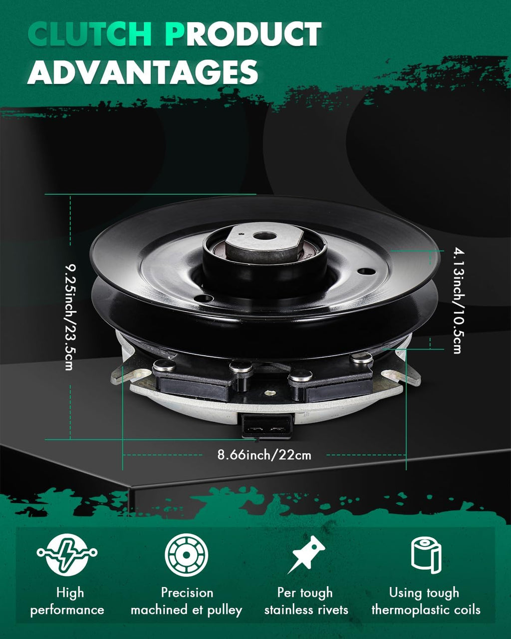 SCITOO Electric PTO Clutch 103-2453 Electric PTO Lawn Mower Clutch Compatible for Exmark: 103-2453, 103-3244, 103-6589, 109-7666 / for Toro: 103-2453, 103-3244, 103-6589, 109-7666