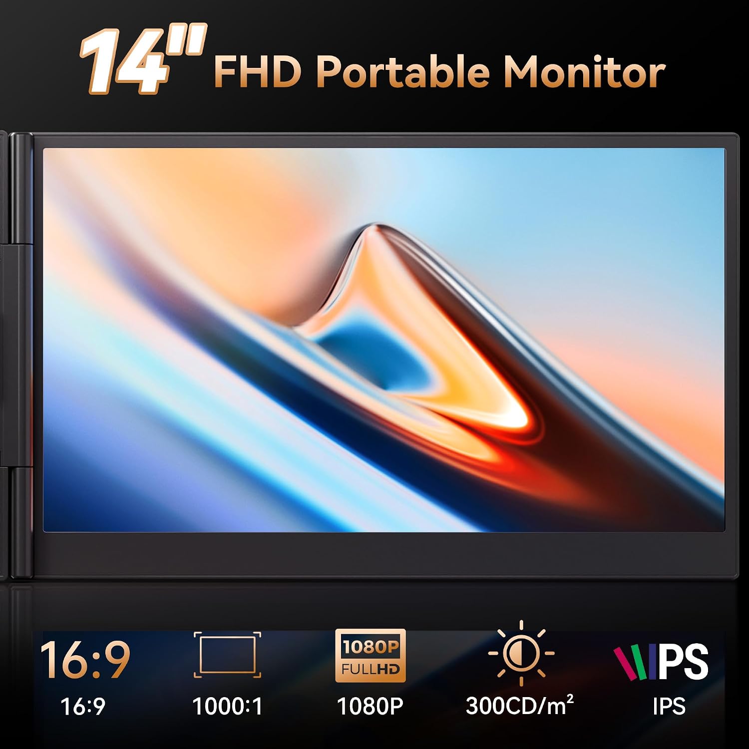 BOSII Laptop Screen Extender Portable - Ultra-Thin 14' FHD Dual Extended Monitor Display Travel Work for 14-17' Laptops Compatible with Windows/Mac
