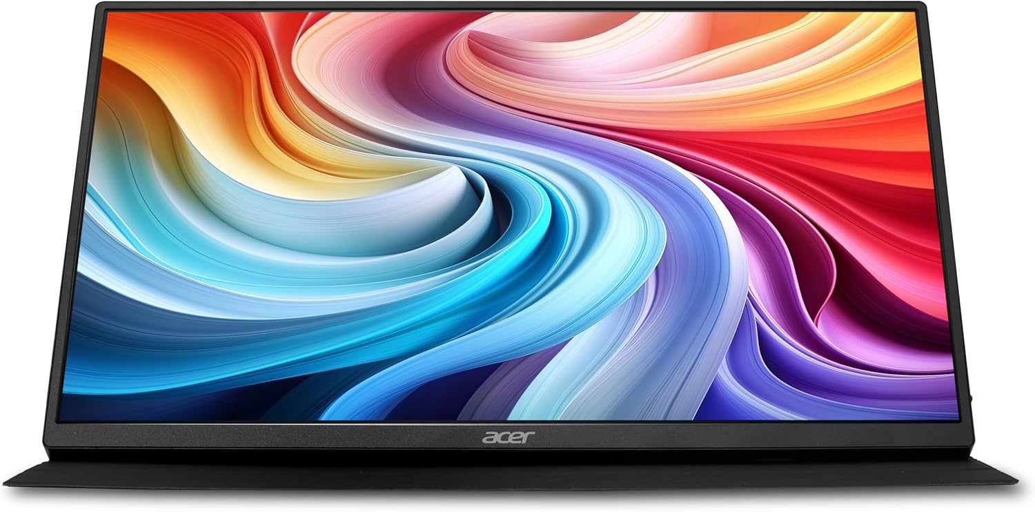 acer Portable Monitor | 15.6' FHD IPS Touch | Adaptive-Sync Support (FreeSync Compatible) | Slim Design | External Monitor for Laptop PC/Mac | 2 x USB 3.1 Type-C Port & Mini HDMI | PM161QT bmiuuux