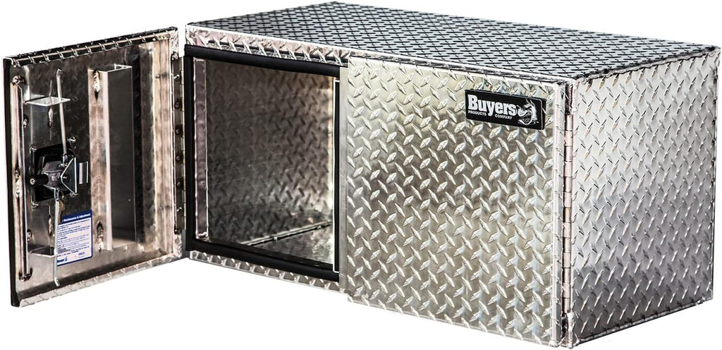 Buyers Products 1702235 Underbody Truck Tool Box with Barn Doors, 24x24x36 Inch, Diamond Tread Aluminum, Made in USA, Compression Latch, Weather Resistant, Toolbox for Flatbeds, Trailers & Work Trucks