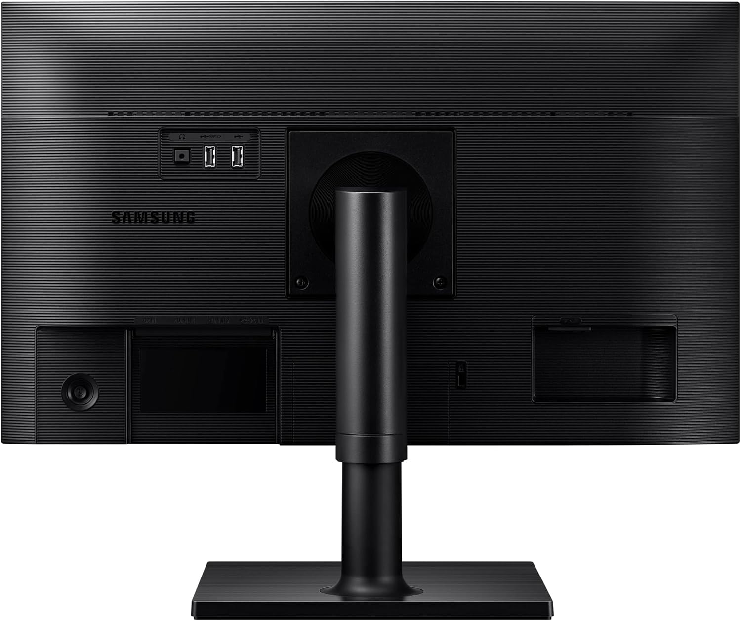 SAMSUNG FT45 Series 24-Inch FHD 1080p Computer Monitor, 75Hz, IPS Panel, HDMI, DisplayPort, USB Hub, Height Adjustable Stand, 3 Yr WRNTY (LF24T454FQNXGO),Black