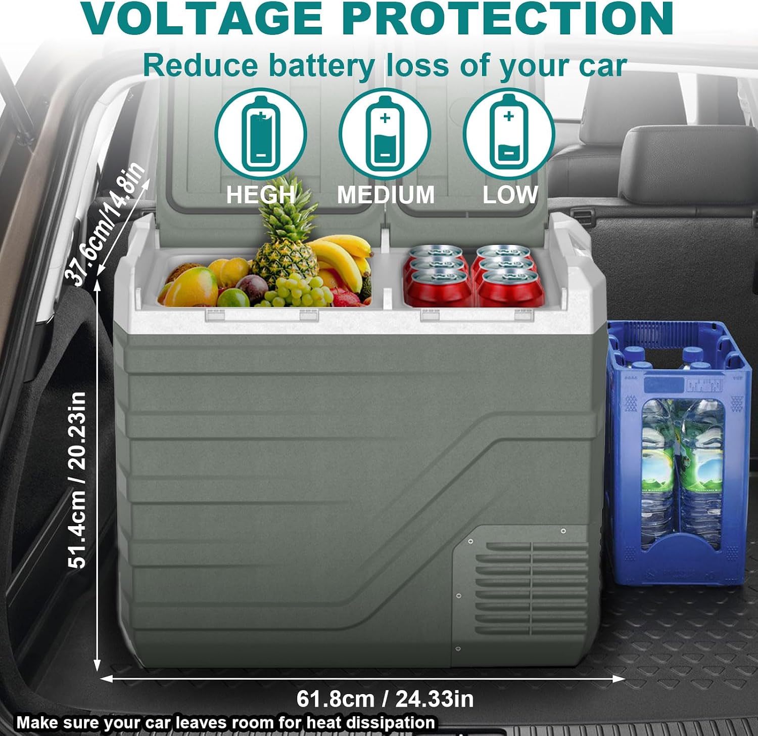 Alpicool Car Refrigerator 12 Volt Portable Car Fridge 41 Quart（39L Electric Cooler with AC/DC，Car Refrigerator Freezer for Truck Van RV Camper SUV, Camping Boat Travel，-4~68°F