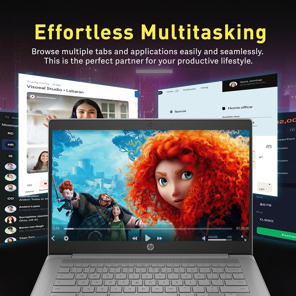 HP Chromebook 2025 Flagship 14' HD Laptop for Student Business, 4-Core Celeron N4120 CPU, 4GB RAM, 564GB Storage (64GB eMMC + 500GB Ext), Webcam, WiFi, Long Battery, HubxcelAccessory, Chrome OS