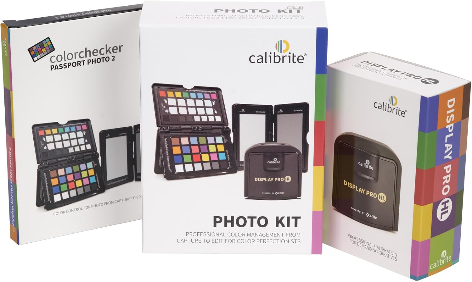 Calibrite Photo Kit w/Display Pro HL Monitor Calibration Colorimeter w/ColorChecker Passport Photo 2, Capture to Edit Color Workflow for RAW, Custom Camera Profiles, White Balance, Accurate Displays