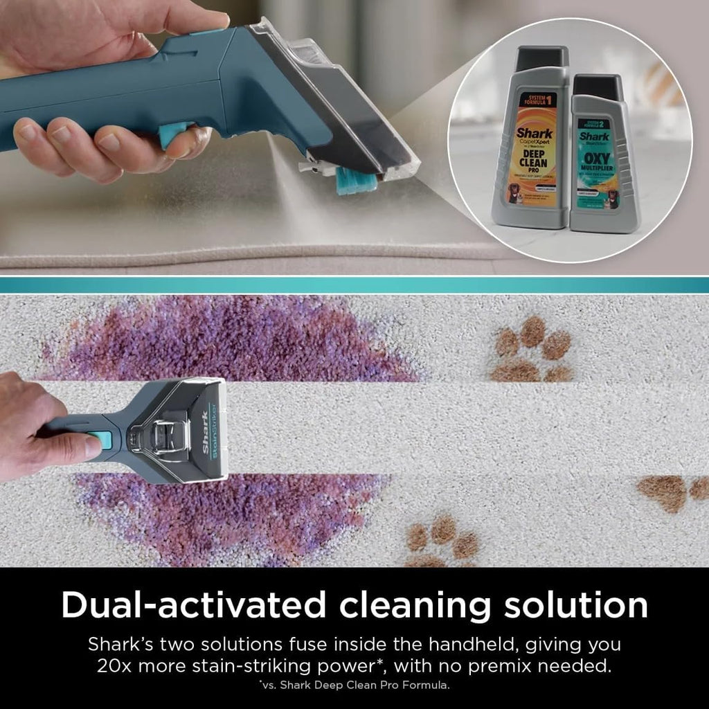 Shark CarpetXpert with Stain Striker, Upright Carpet, Area Rug & Upholstery Cleaner (Renewed) (Navy)