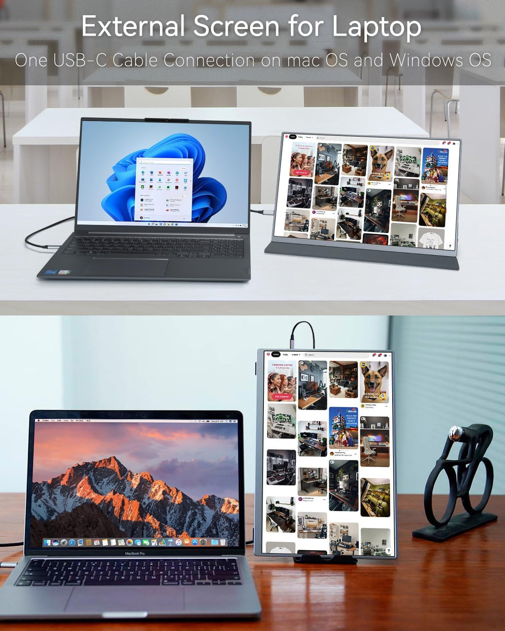 Intehill 4K Portable Monitor for Laptop, 3840x2400 Portable IGZO Display 16:10, 100% sRGB USB-C HDMI External Display with Speakers, Travel Monitor Second Screen with Magnetic Protective Cover, U13NA