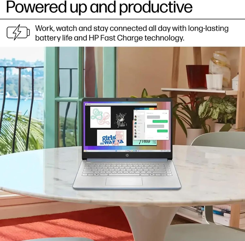 HP Student Business Laptop Computer - Intel Processor N150, 14 inch HD Display, AI-Powered, Lightweight, Windows 11 Pro, Webcam, w/Accessories, 16GB RAM, 256 GB Storage(128GB UFS+128GB MSD), Blue