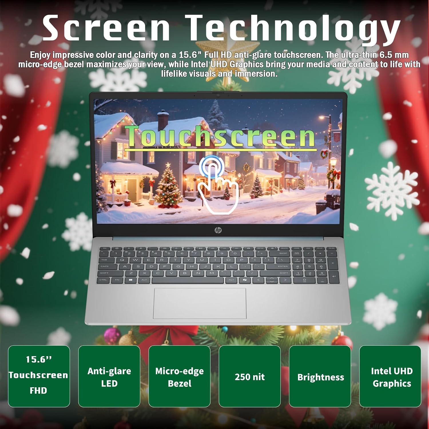 HP 15.6 Touchscreen Laptop Computer - Windows 11Pro, AI Copilot, 16GB RAM + 512GB SSD, 15.6'' FHD Anti-Glare Touchscreen (1920 x 1080), Intel 8 Core i3-N305, Intel UHD Graphics, WiFi-6, Moonlight Blue
