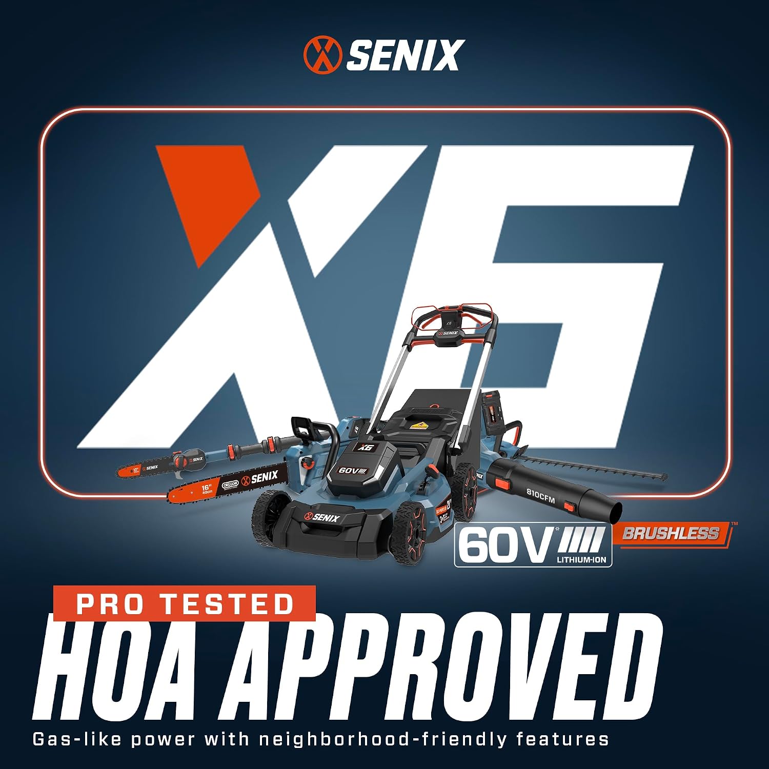 SENIX 60 Volt Max 3 Ah Lithium-ion Battery 60 Volt Max Cordless Lawn and Garden Tools, Fade-Free, Battery Indicator Lights (B30X6)