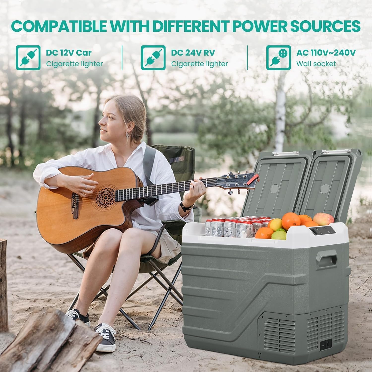 Alpicool Car Refrigerator 12 Volt Portable Car Fridge 41 Quart（39L Electric Cooler with AC/DC，Car Refrigerator Freezer for Truck Van RV Camper SUV, Camping Boat Travel，-4~68°F