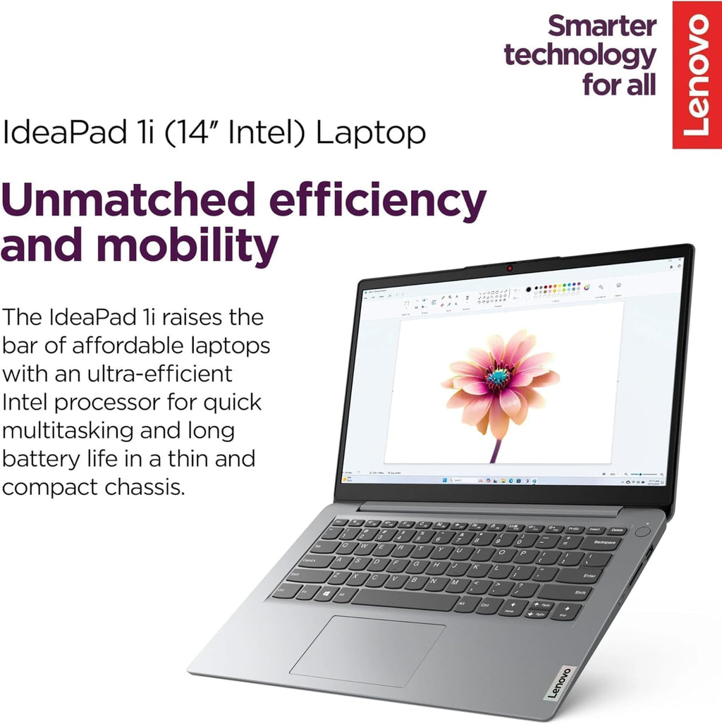 Lenovo IdeaPad 1i Laptop with Office 365 Home and Business • 12GB RAM • 512GB SSD • Intel Core • 14 Anti-Glare Screen • WiFi-6 • Windows 11 no Mouse