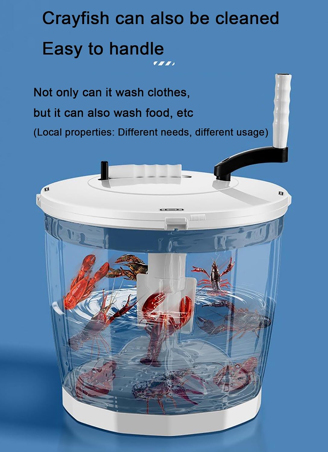 Portable Hand cranked clothes spin drying bucket,Non-Electric Washing Machine and Spin Dryer,Mini Hand Crank Washing Machine Dehydrator for Dormitory, Apartment, Rv (grey)