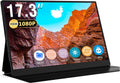 17.3 inch Portable Monitor IPS 100% sRGB 1080P HDR FHD FreeSync,Dual HDMI USB Type-C Monitor,PS4/Switch/PC/Mac/Compatible,1920 x 1080p,Built-in Speaker