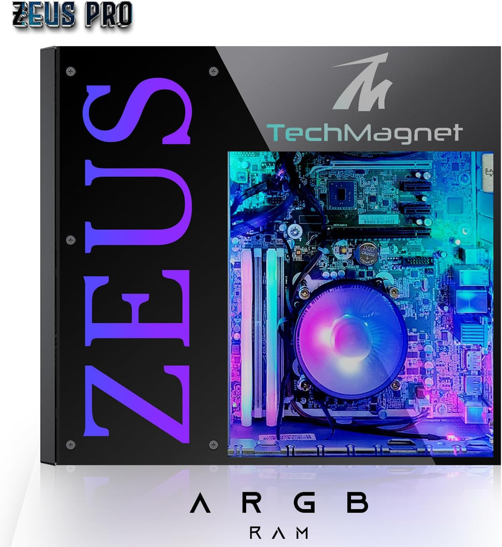 TechMagnet Gaming Desktop PC, Intel i5 4th Gen, Zeus Pro 4, GT 1030 2GB DDR5, 8GB RAM ARGB, 1TB SSD + 4TB HDD, MTG 24 Inch Curved Gaming Monitor, RGB Kit, Windows 11 (Renewed)