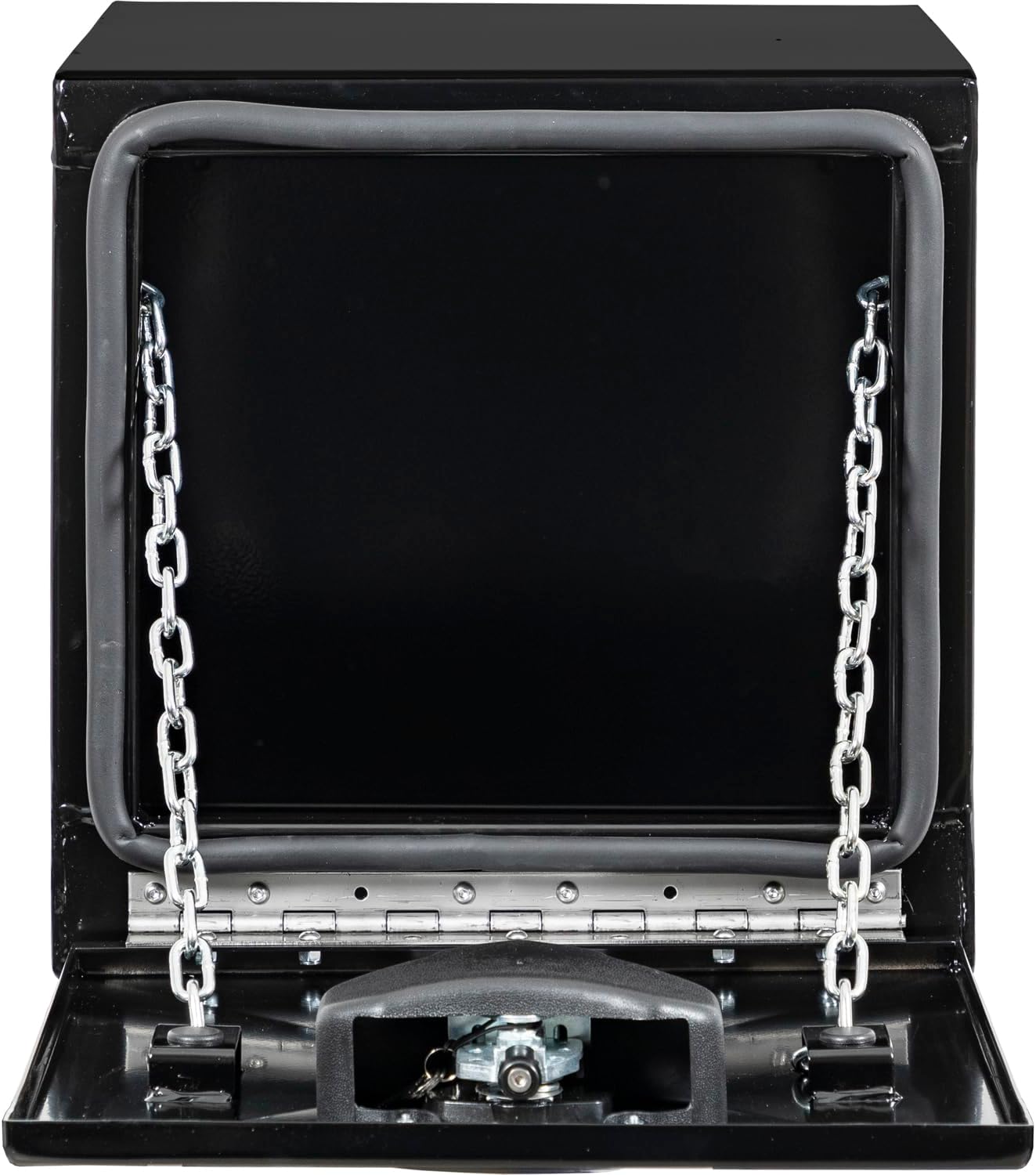 Buyers Products 1752799 Pro Series Stainless Steel Underbody Truck Tool Box, 18 x 18 x 18 In, 12 Ga Powder-Coated Steel, Locking T-Latch, Weatherproof Drop Door, Continuous Hinge, Black, Made in USA