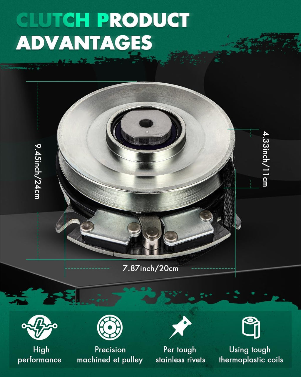 SCITOO PTO Clutch Fit for EXMARK/for Toro: 631645 633099 103-0664 1-631645 1-633099 E633099, for Xtreme: X0015, for STENS: 255-535, for Warner: 5218-259 5218-5 Electric Lawn Mower