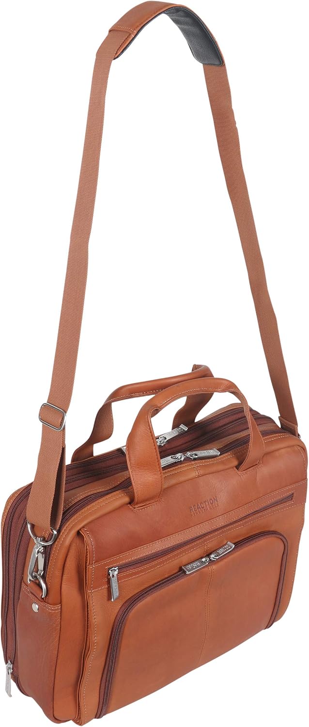 Kenneth Cole REACTION 'Out of the Bag' Manhattan Colombian Leather 15.6' Laptop Briefcase Travel Business Case Bag