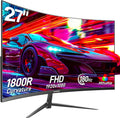 Gawfolk 27 inch Curved Gaming Monitor,144Hz/180Hz PC Monitor Full HD 1080P, Frameless 1800R Computer Display with FreeSync & Eye-Care Technology, Wall Mountable, DP, HDMI Port (Black)