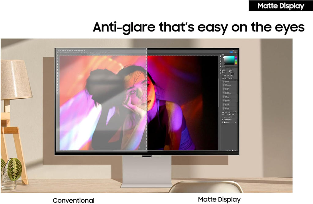 Samsung 27' ViewFinity S9 Series 5K Computer Monitor, Thunderbolt 4, DisplayPort, Matte Display, 4K Slimfit-Camera, Slim Metal Design, AirPlay, Smart-TV Apps, Gaming Hub, LS27C900PANXZA