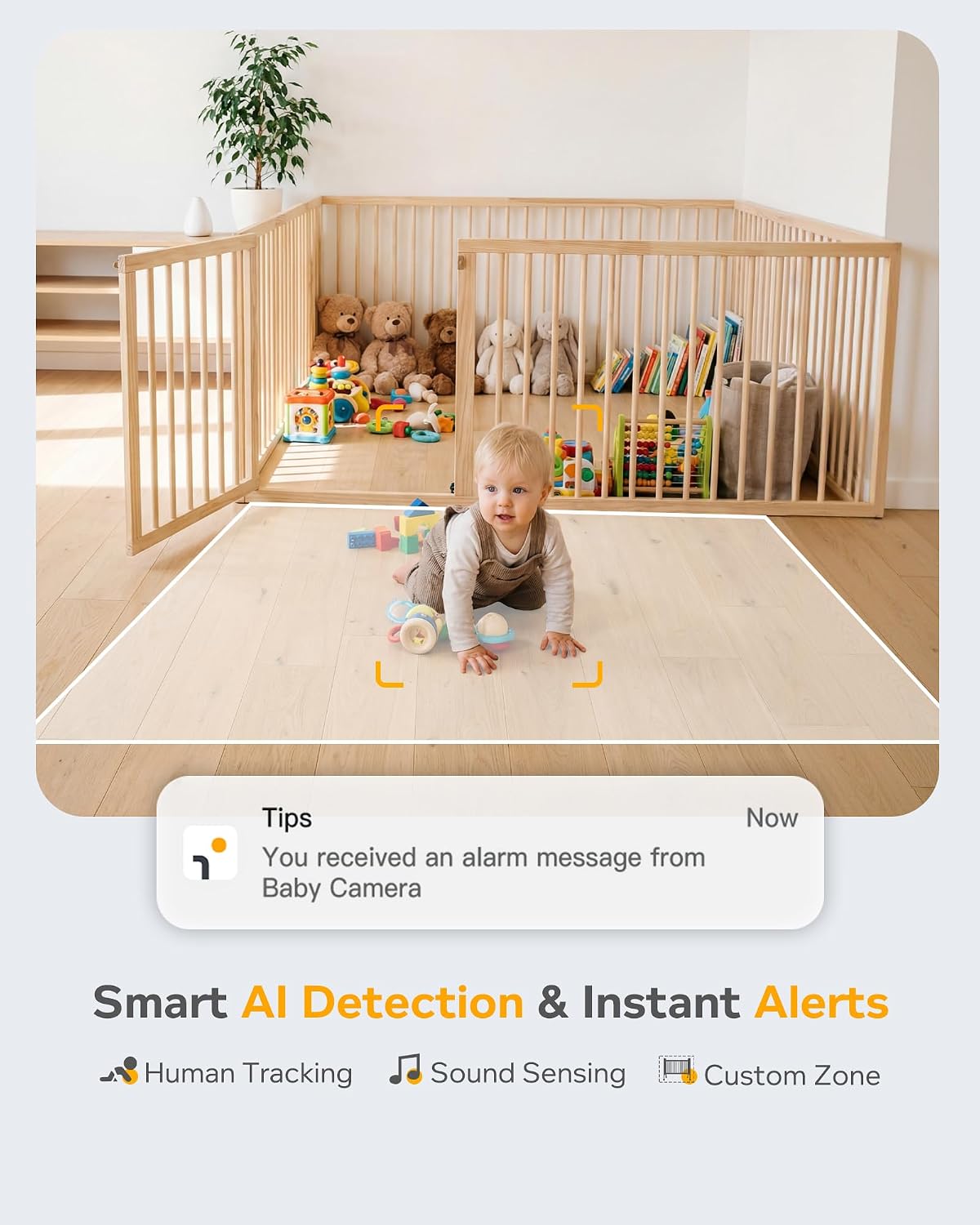 ARENTI 4MP Baby Monitor with 2 Cameras, 5' Screen Video Baby Monitor, Dual-Band 2.4G/5G WiFi with App, Split-Screen View, Auto Tracking, Cry&Motion Detection, Temp&Humidity, Night Vision, 2-Way Talk