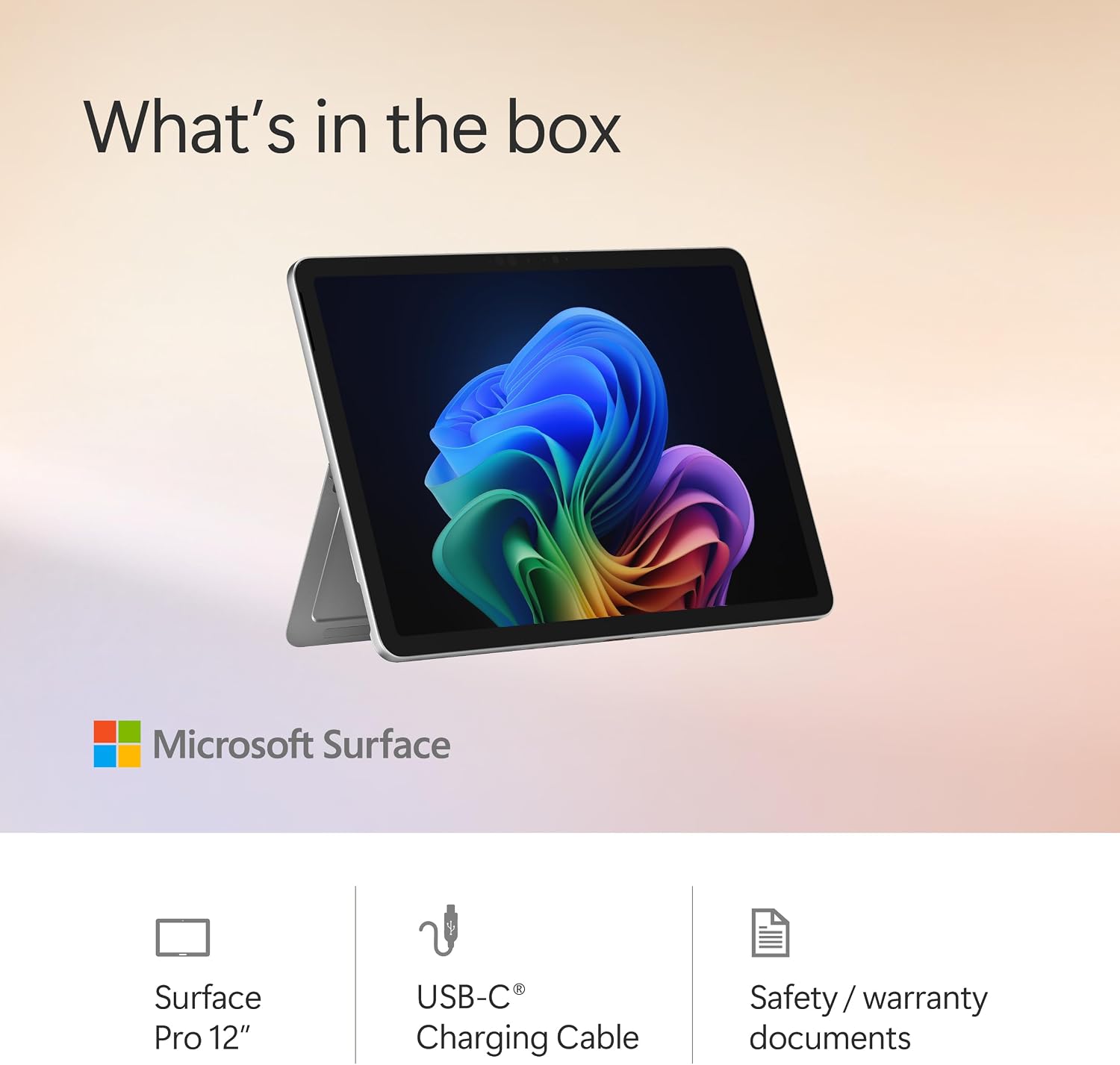 Microsoft Surface Pro 2-in-1 Laptop/Tablet (2025), Windows 11 Copilot+ PC, 12' Touchscreen Display, Snapdragon X Plus (8 Core), 16GB RAM, 256GB Storage, Platinum