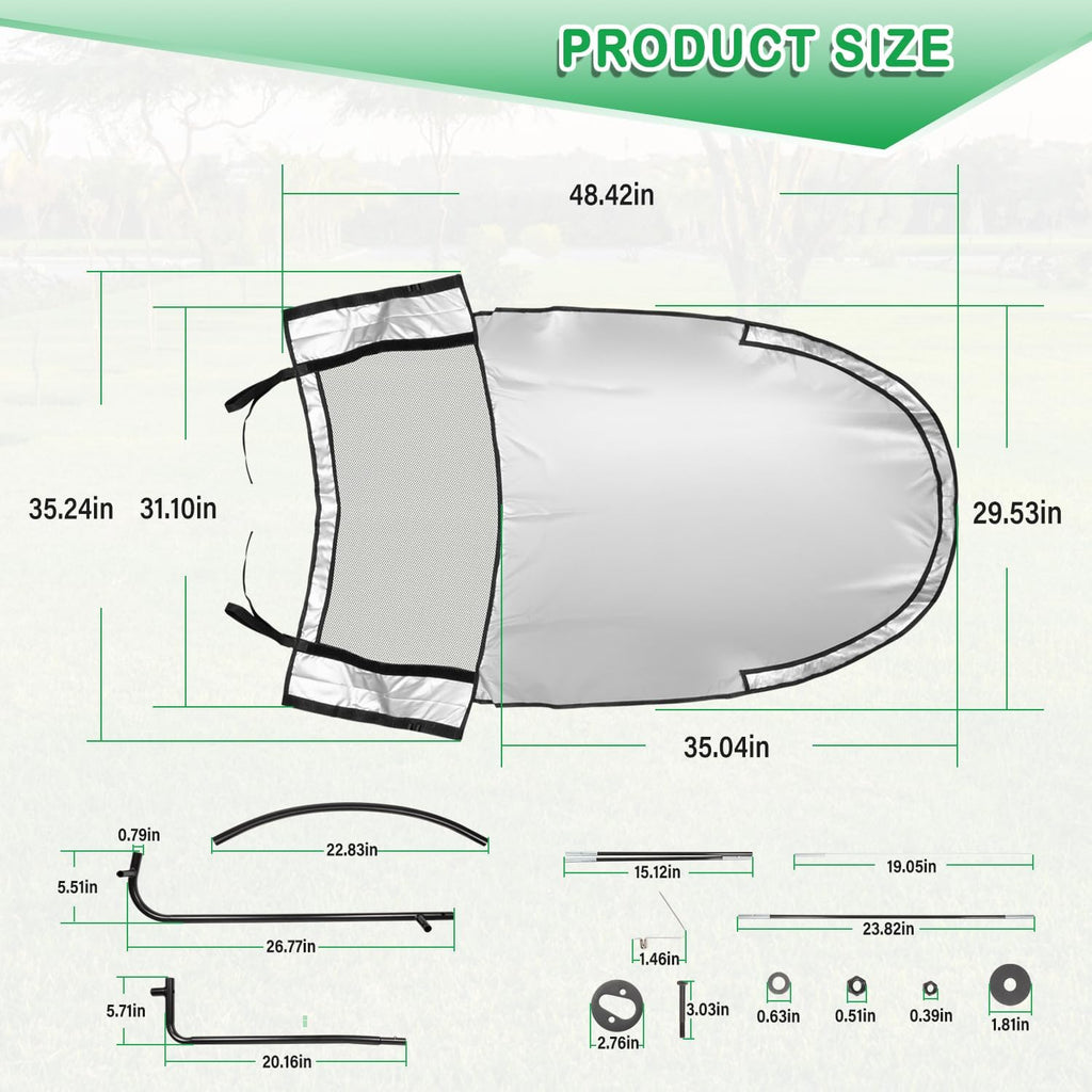 Riding Lawn Mower Sun Canopy Compatible with John Deere 100/D100/E100/L100/LA100/S100/S200 Series, Replacement for LP68122 LP51702 Lawn Tractor Sunshade