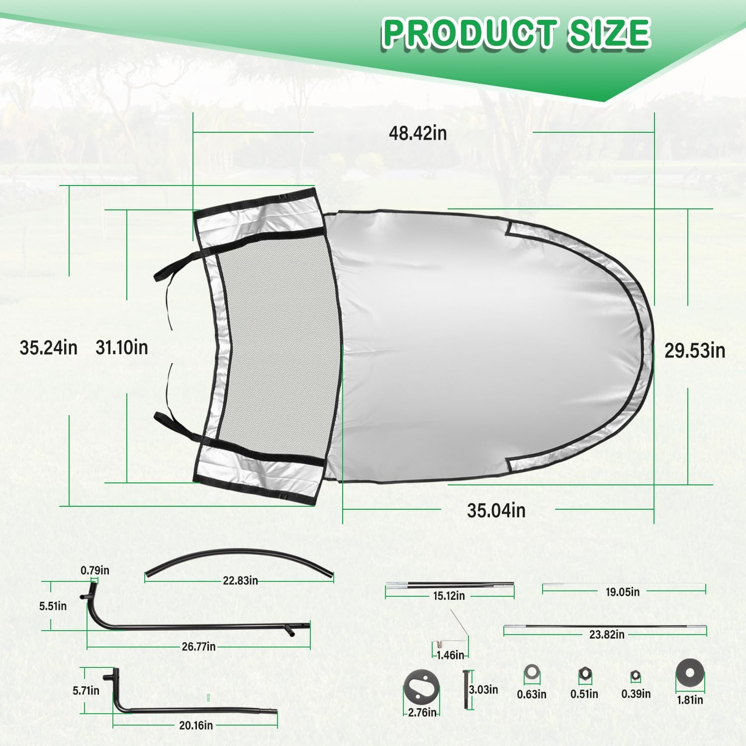 Riding Lawn Mower Sun Canopy Compatible with John Deere 100/D100/E100/L100/LA100/S100/S200 Series, Replacement for LP68122 LP51702 Lawn Tractor Sunshade