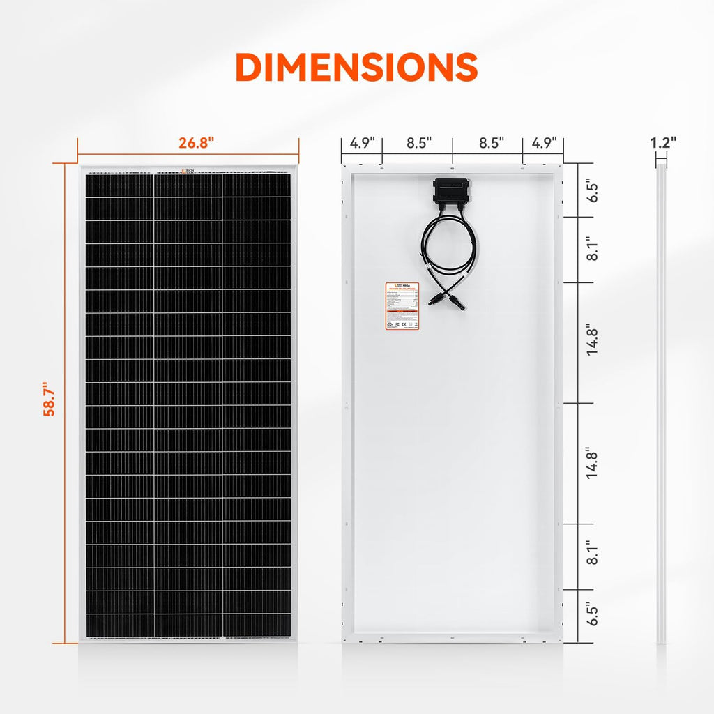 RICH SOLAR 200 Watt 24 Volt 9BB Cell Monocrystalline Solar Panel High Efficiency Solar Module for RV Trailer Camper Marine Off Grid