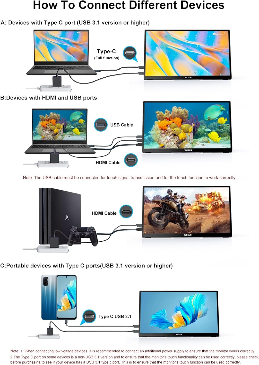 17.3 Inch Portable Touch Monitor 4K UHD 3840 ×2160 100% NTSC Metal Shell Tempered Glass, Dual Speaker,Stand & Sleeve, USB-C, HDMI, HDR, Freesync,Plug & Play, for Laptop, Mac, Phone,Swicth