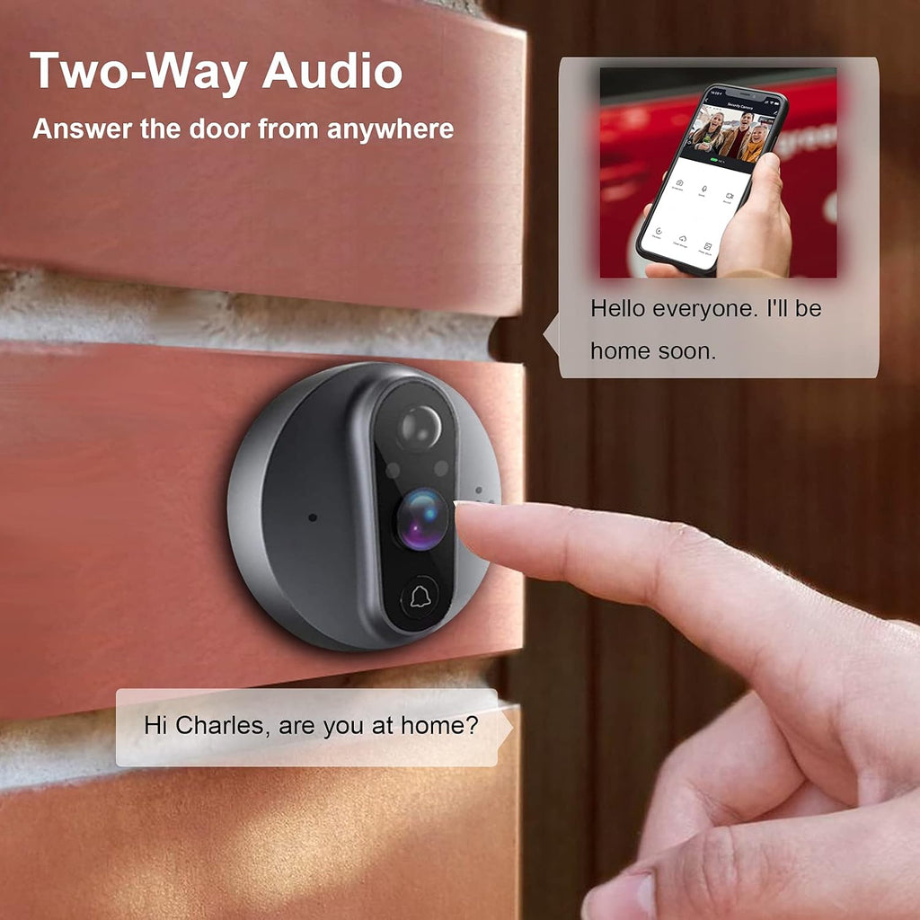ANJIELO SMART Peephole Camera, 960P WiFi Video Doorbell Camera with Chime, Motion Detection, Night Vision, 2-Way Audio, Cloud Storage, 4.3 Inch LCD Screen Monitor, Upgrade Version