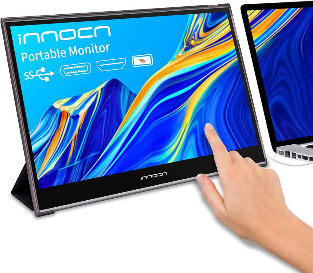 INNOCN Portable Monitor Touchscreen for Laptop 15.6' FHD 1080P HDMI External Display USB C Travel Second Monitor for MacBook Windows Tablets Android Chrome PS4 Switch Mini PC, 1500:1, 100% sRGB