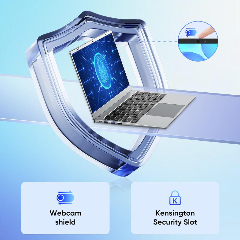 Laptop Computer, 16GB RAM 256GB SSD Laptops, 6500Y Processor (up to 3.4GHz), 15.6' FHD IPS Display, Laptop for Student and Business, WiFi 5, BT 5.0, Sliver