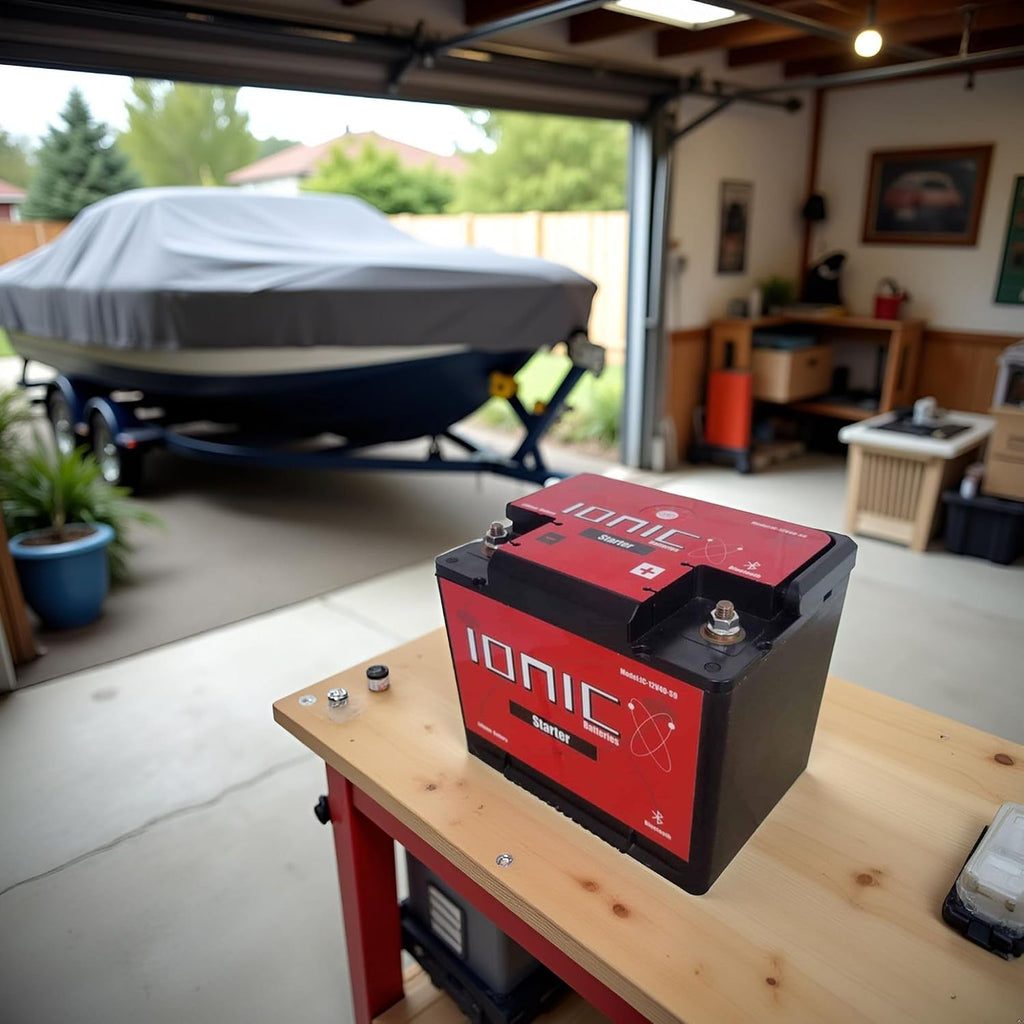 Ionic Lithium 12V 1400CA Marine Battery - Lightweight, Fast Charging LiFePO4 Battery with Bluetooth - IC-12V40-S9
