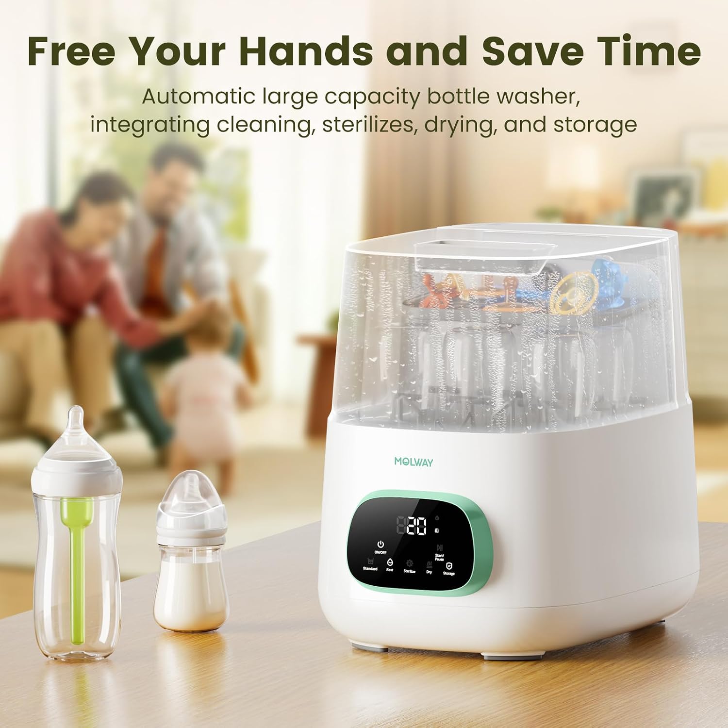 Upgraded Bottle Washer Pro, All-in-One Baby Bottle Washer and Sterilizer & Dryer, Cleaning Machine for Bottles, Pump Parts & Baby Essentials, Replaces Hand Washing, Mothers Day Gifts for Women