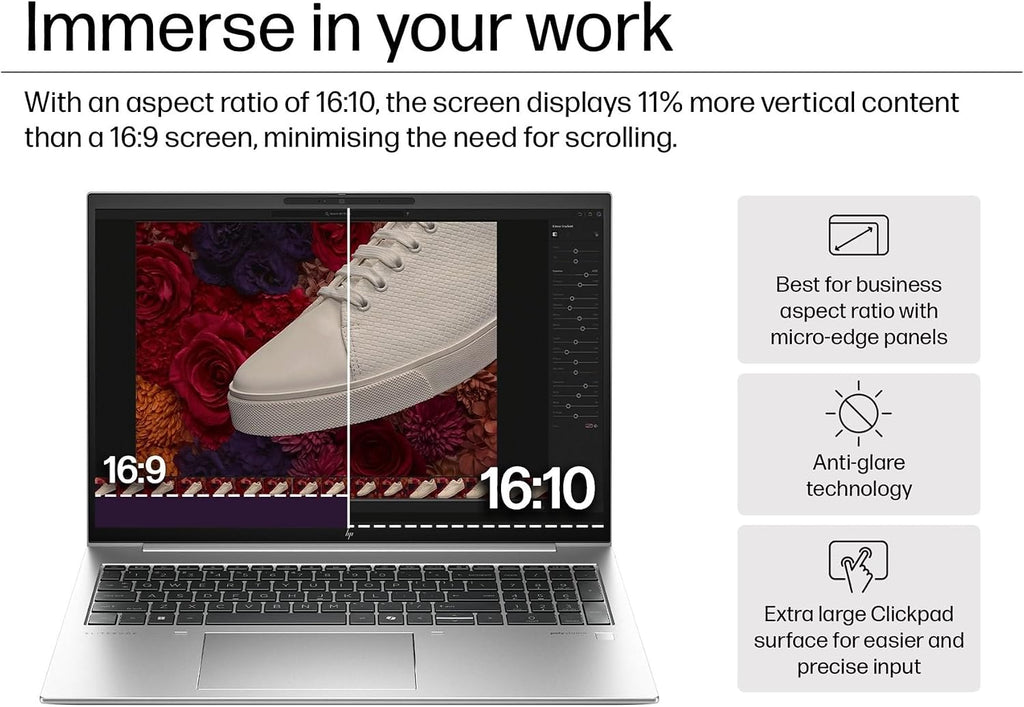 HP EliteBook 860 G11 Business AI PC Laptop (16' FHD+ Anti-Glare, Intel 12-Core Ultra 5 125U (> i7-1355U), 16GB DDR5 RAM, 512GB SSD) Fingerprint, Backlit, 5MP IR Webcam, 2x Thunderbolt 4, Win 11 Pro