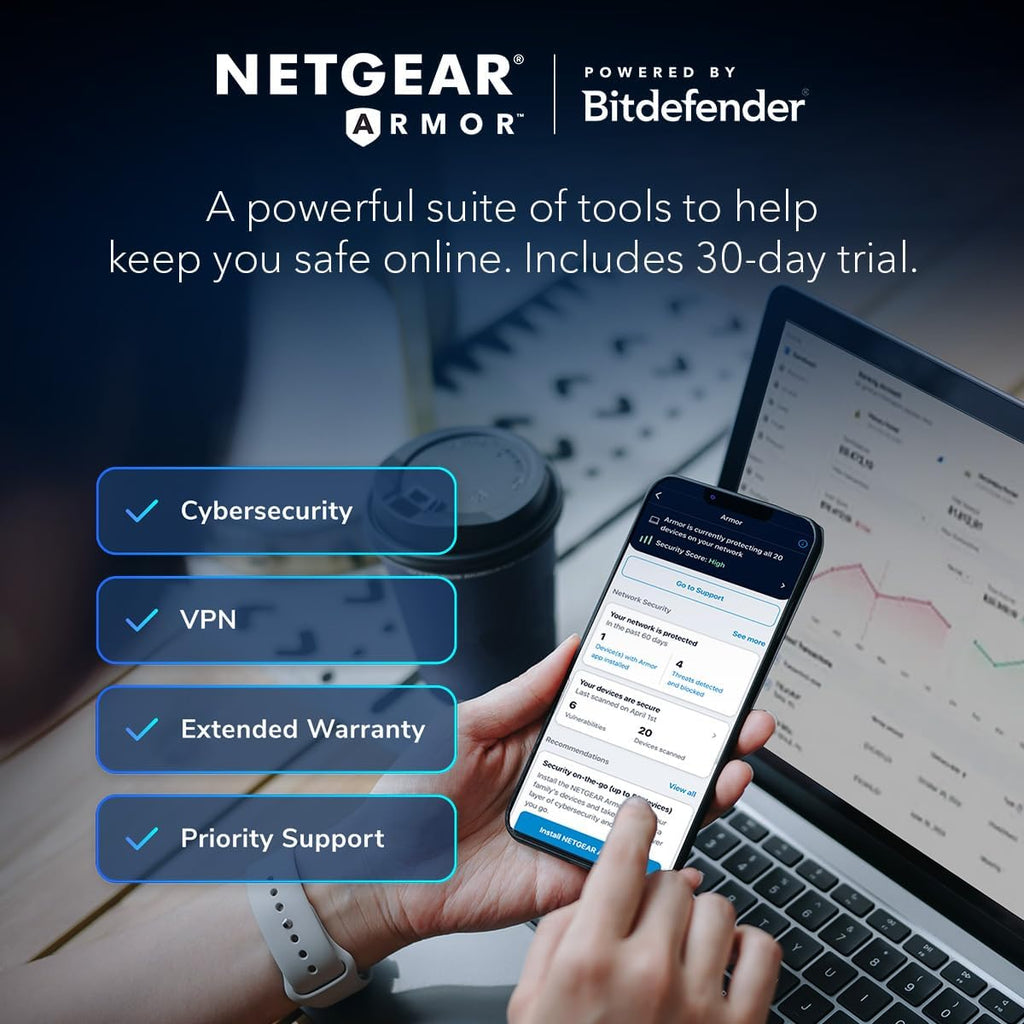 NETGEAR Nighthawk Tri-Band WiFi 7 Router (RS500) – Router Only, BE12000 Wireless Speed (up to 12 Gbps) - Covers up to 3,000 sq. ft., 120 Devices – 2.5 Gig Internet Port - Free Expert Help