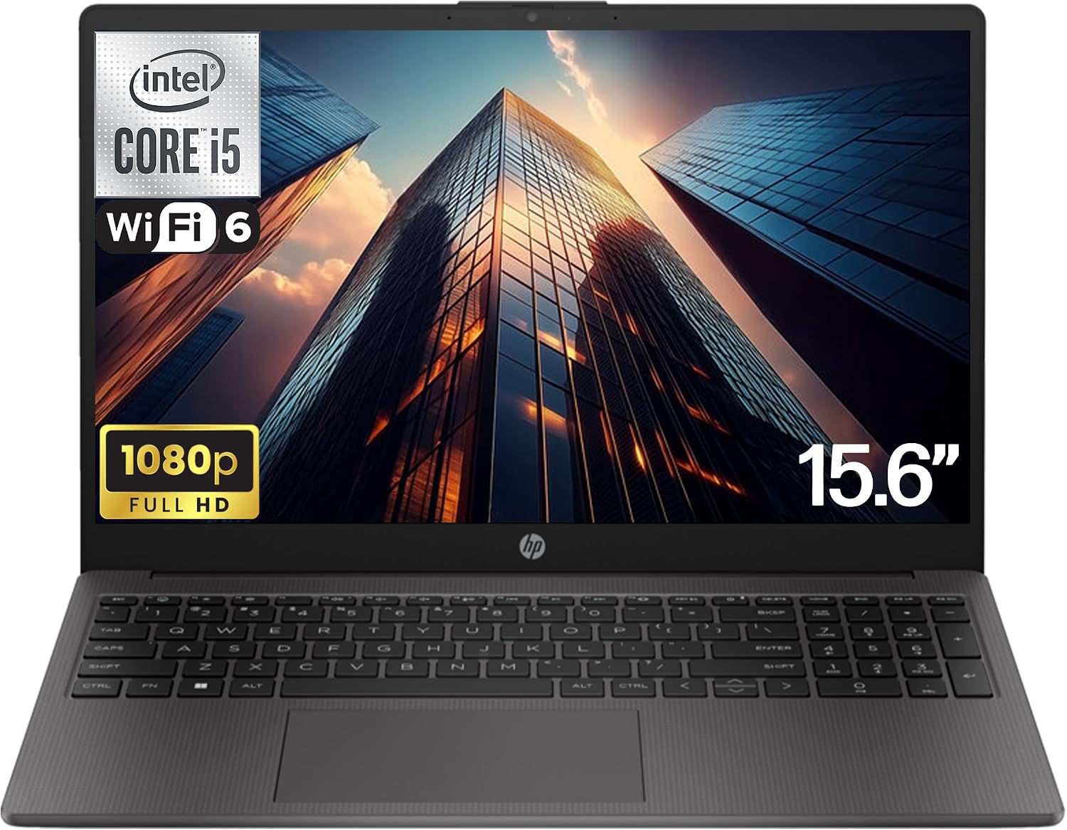 HP 250 255 G10 Business Laptop 15.6' FHD Display, Intel Core i5-1334U (Beats AMD Ryzen 5 7530U) 16GB RAM, 512GB PCIe SSD for Home, Student, Webcam, Numeric Keypad, Windows 11 Pro
