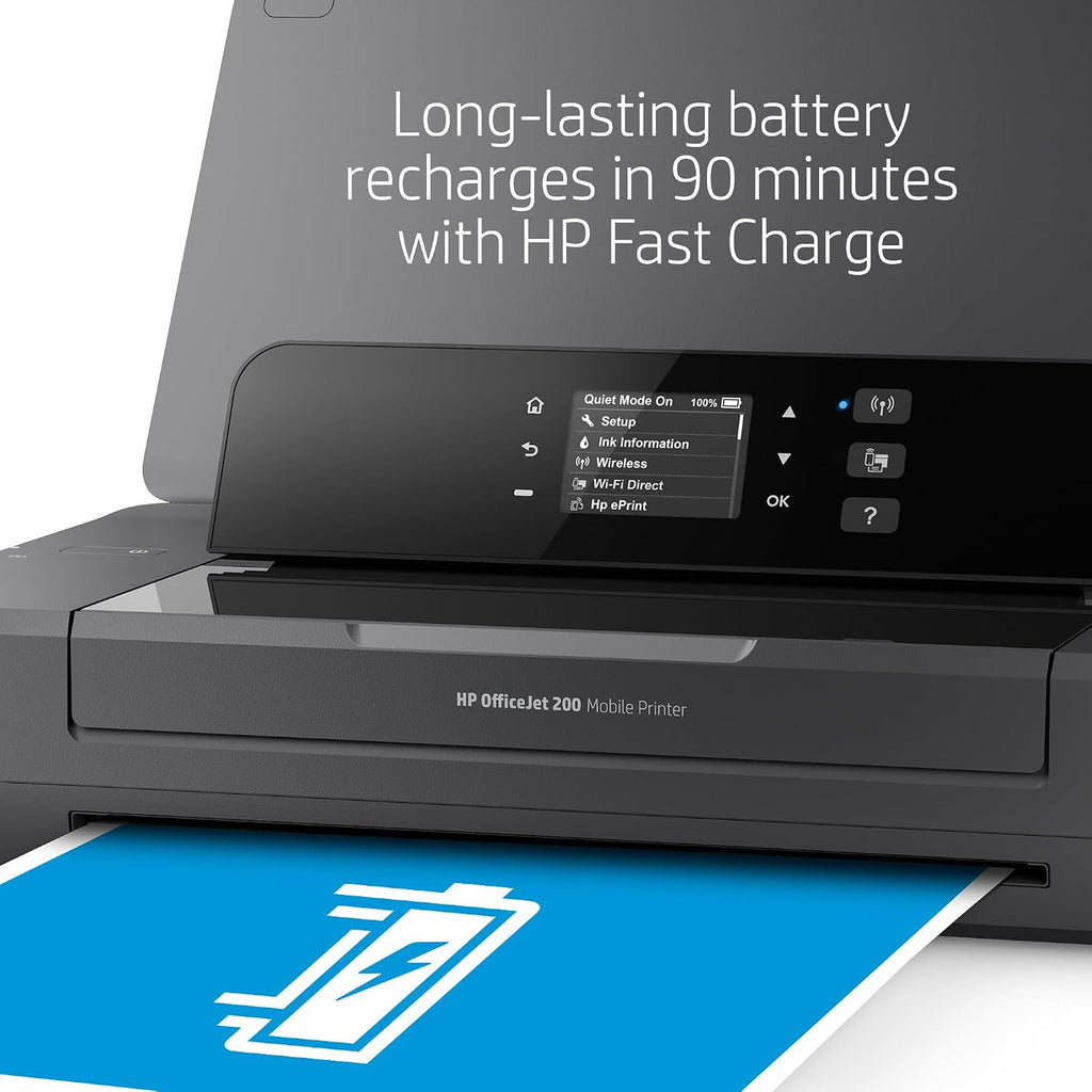HP OfficeJet 200 Wireless Mobile Printer - Black, Battery Included (CZ993A)