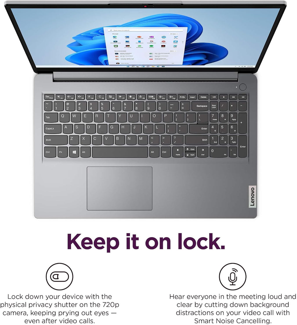 Lenovo IdeaPad 1i 15.6' HD Laptop (12GB RAM, 512GB PCIe SSD, 1-Year Microsoft Office 365, Intel Celeron N4500) for Student, Home, Business, Numeric Keypad, Webcam, HDMI, Wi-Fi 6, Win 11 Home in S Mode
