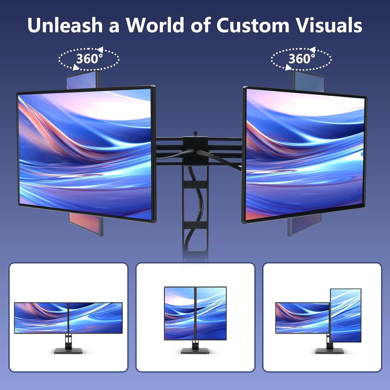 DEPGI 21' Laptop Screen Extender, Freestanding Laptop Screen Extender, 2x21 FHD IPS Extended Monitor Versatile Dual & One-Click Mirror Modes for All 13-17' Laptops (Mac/Windows/M1-M3 Compatible)