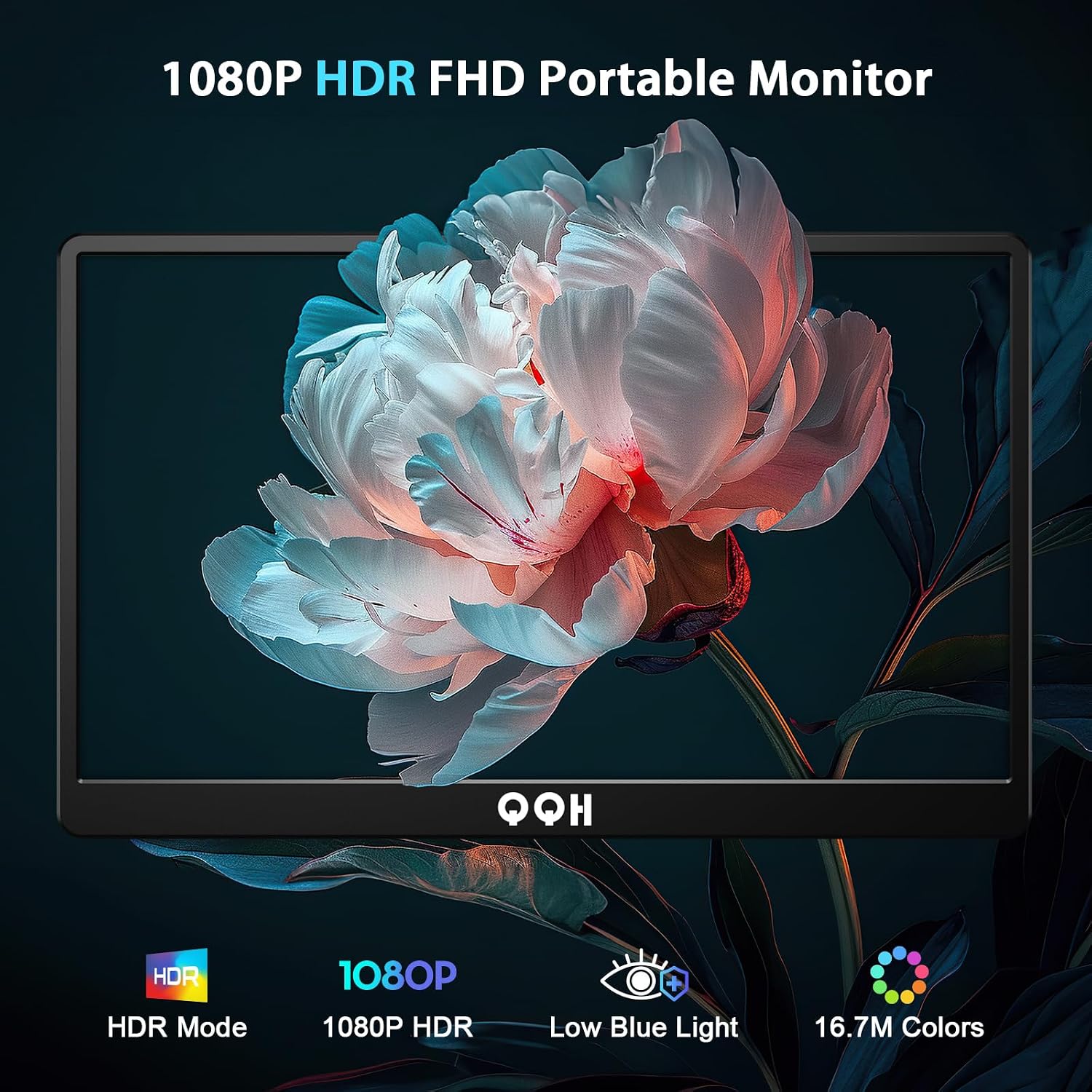 QQH Portable Monitor, 15.6' Portable Travel Monitor for Laptop 1080P FHD IPS Second Screen, USB C HDMI External Gaming Monitor Display for Computer Phone PC PS4 PS5 Xbox Switch (Z1-9)