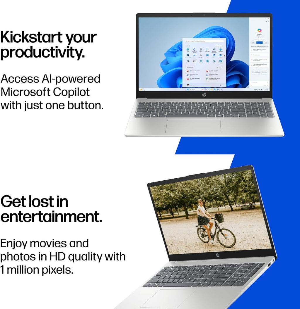 HP Laptop Computer with Office 365 for The Web, Intel 8-Core i3 Laptop, 1.5TB Storage (1TB SSD and 512GB External), 16GB RAM, 15.6' Full HD Display, Windows 11 w/o Mouse