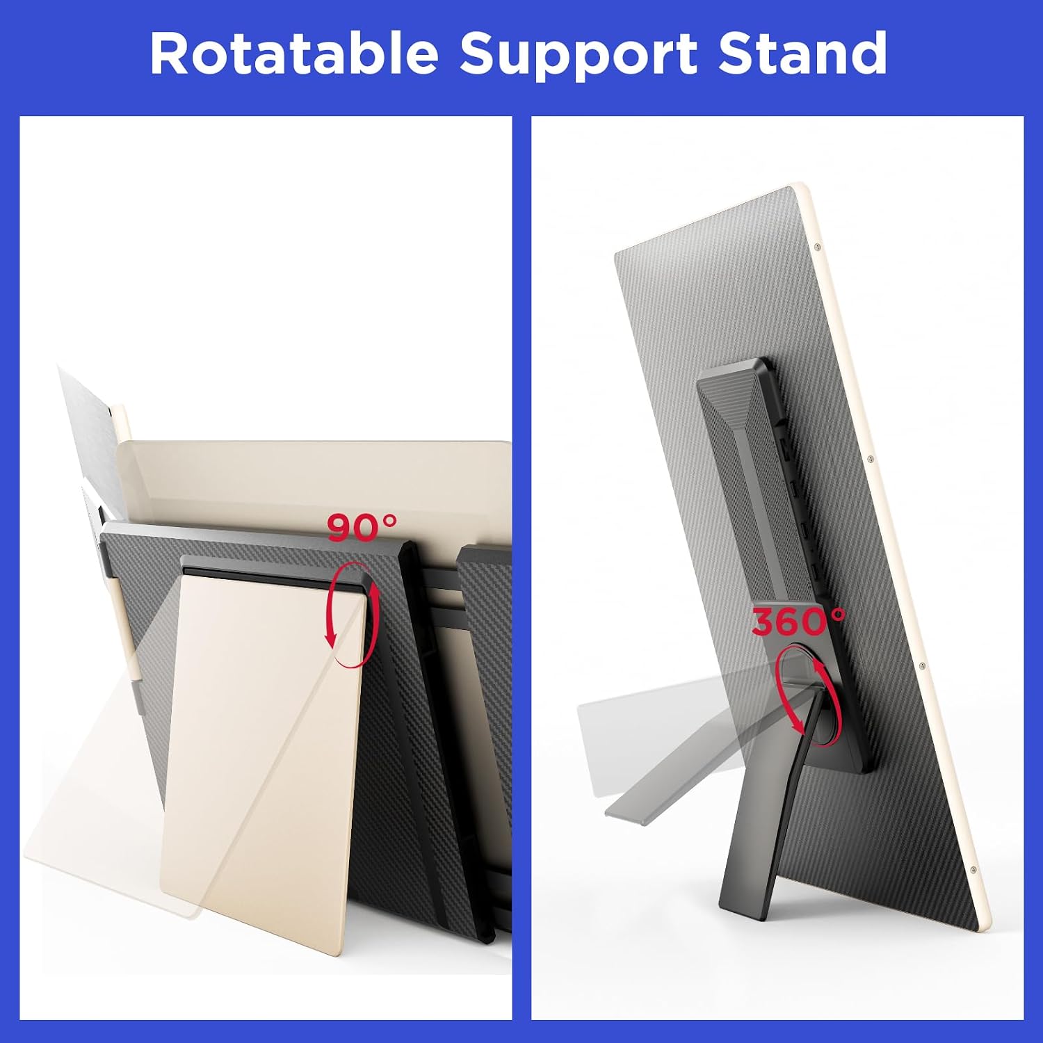 Maxfree S6 Laptop Screen Extender, 15.6'' 1080P Monitor Extender, 11 Display Modes, Plug & Play, Detachable Screen Triple Monitor for Laptop 13'-17.3', Compatible with Mac/Windows/Android/Switch, Gold