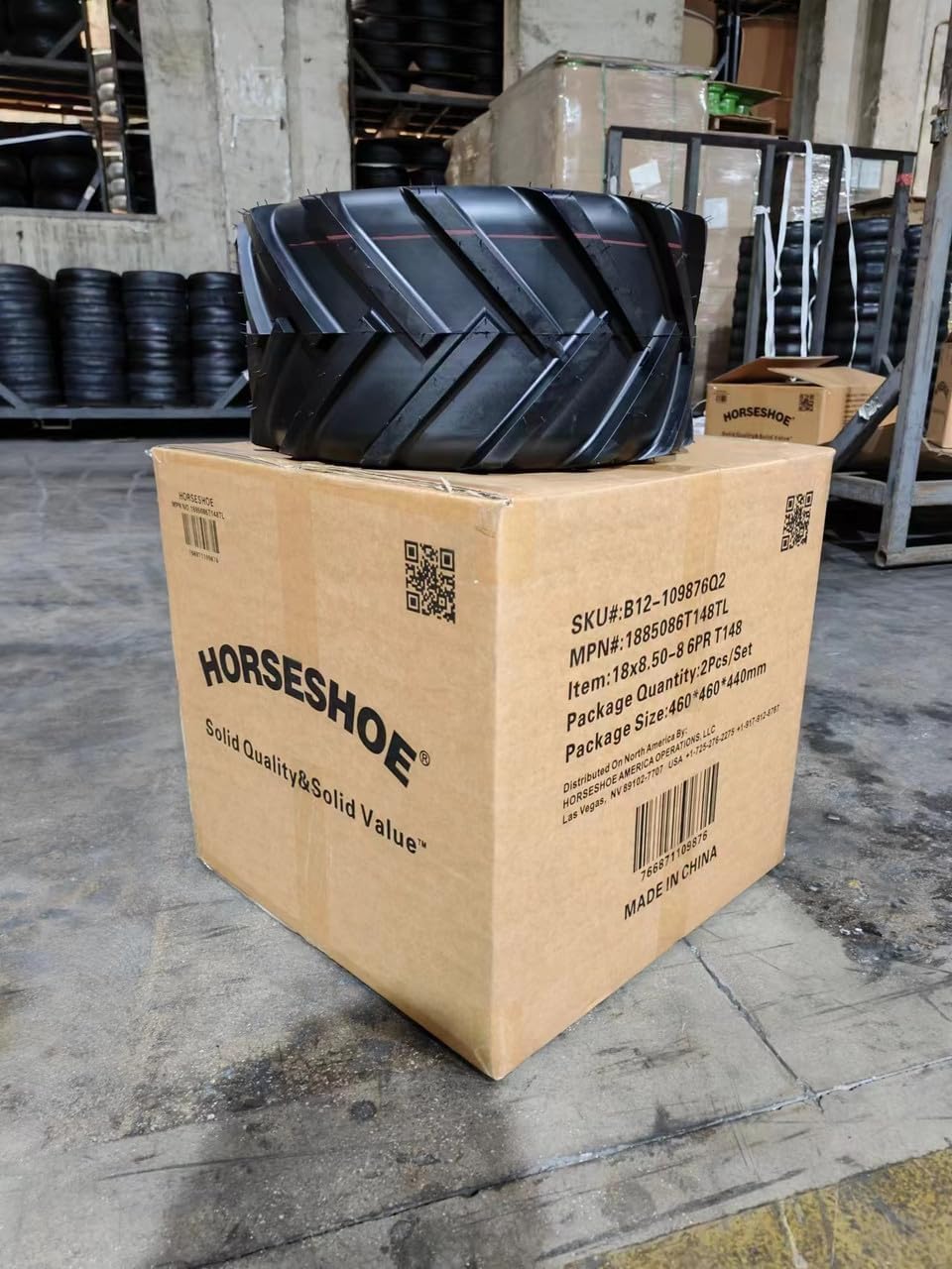 HORSESHOE 2 NEW 18x8.50-8 6Ply | Super Lug Herring Bone | Ditch Witch Trencher AG Farm Tractor Ridding Lawn Mower Tubeless Tires | 18x8.50x8 18x8.5-8 18x8.5x8 T148 188508